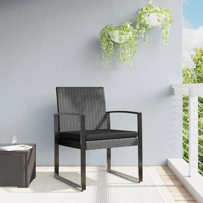  Garden Dining Chair Set of 2 Dark grey and black - Image 1 of 4