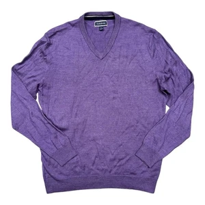 Suéter Club Room Púrpura Para Hombre Grande Mezcla de Lana Merino Cuello en V Pullover - Imagen 1 de 7