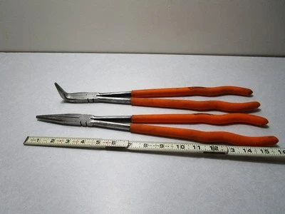 PITTSBURGH 16'' 90 ANGLED IN INCH LONG REACH STRAIGHT NEEDLE NOSE PLIER PLIERS - Image 1 of 3