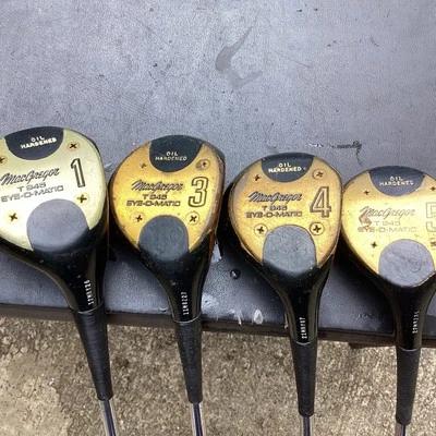 MacGregor  Eye O Matic T 945 Oil Hardened Persimmon Woods 1, 3, 4, 5 Stiff Steel - Image 1 of 4