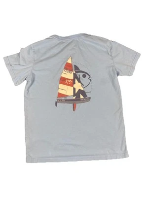 Southern Tide Boy’s Slapjack Crew Sailboat Blue T-Shirt LARGE 12-14 Youth Kids - Image 1 of 4