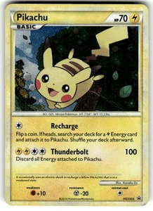 Pokémon TCG 2010 Pikachu HGSS03 Black Star Promo Holo Card Crease MP/HP - Picture 1 of 2
