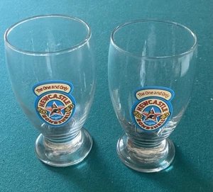 Limited Edition Newcastle 12oz Beer Glasses Set of 2 Bombshell Pale Blonde Ale - Picture 1 of 1