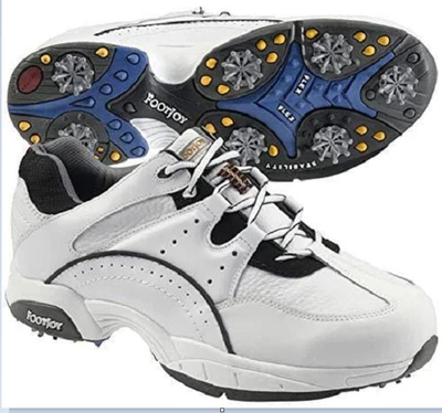 FOOTJOY FJ SUPERLITES HYDROLITE PERFORATED MEN'S 9.5 WHITE/BLACK GOLF SHOES NEW! - Image 1 of 4