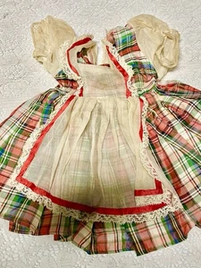 Vintage Puppenkleid 1940’s / 1950’s FACTORY DOLL DRESS - Bild 1 von 8