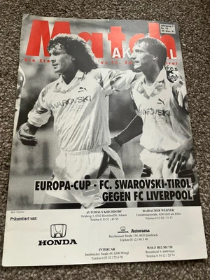 SWAROVSKI TIROL V LIVERPOOL UEFA CUP 1991-92 - Image 1 of 2