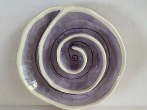 Department 56 Decorative Purple Swirl divided Serving Plate Dips Sauces Olives - Picture 1 of 5