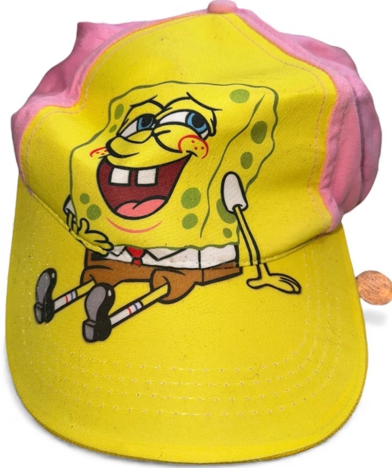 Nickelodeon Spongebob Pink And Yellow Baseball Cap Hat OSFM - Image 1 of 4