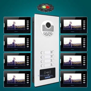 7" Apartment Video Door Intercom System with One Button Unlock for 8 Apartment - Picture 1 of 8