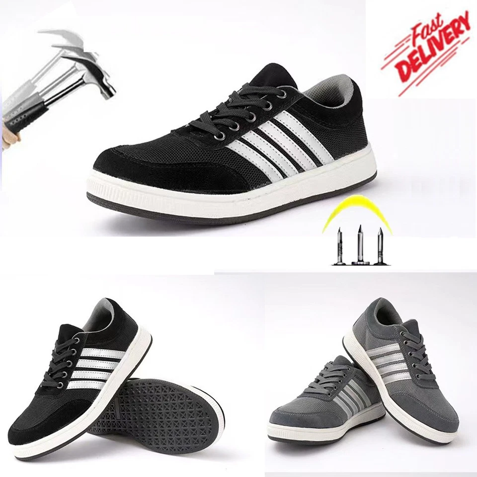 Mens Womens Safety Shoes Lightweight Work Trainers Steel Toe Cap Hiking Boots - Image 1 of 4