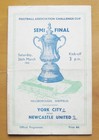 1955 FA Cup Semi-Final NEWCASTLE UNITED v YORK CITY *Fair/Good Cond Programme*