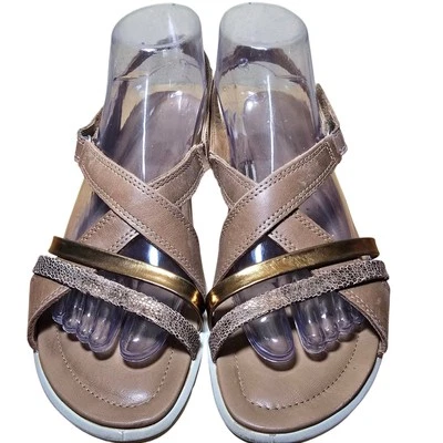 Ecco Felicia Leather Sandals Cashmere/tan / Bronze/brown Cream sole Size 9 — 第 1/4 张图片