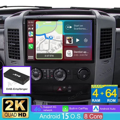 13" 2K 8-Core 64G Android 15 Autoradio Für Mercedes Sprinter B906 2006-2016 +DAB - Bild 1 von 4