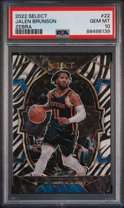 Panini Select 2022 Jalen Brunson #22 Zebra Prizm Concourse SP PSA 10 Knicks - Imagen 1 de 2