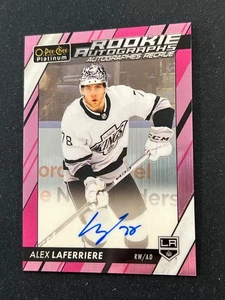 2023-24 O-PEE-CHEE PLATINUM ALEX LAFERRIERE ROOKIE MATTE PINK AUTO UDPATE - Picture 1 of 2