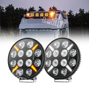 2 Phares Longue Portée LED Gabarit Blanc/Orange 12V 24V 120W E9 Camions VTT 4x4 - Bild 1 von 19