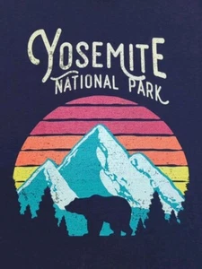 Yosemite Navy Blue T-Shirt Women's Size Lg NEW Bear & Sunset Souvenir Top BNWT - Picture 1 of 12