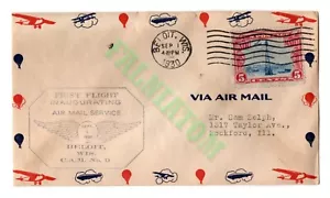 Correo Aéreo 1930 Primer Vuelo Inauguración Beloit Wis Cubierta FDC 5 Céntimos - Imagen 1 de 2