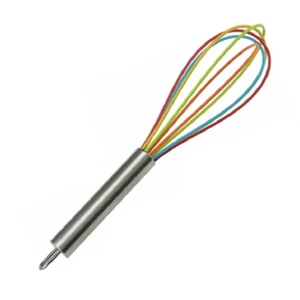 Utensilio de alambre multicolor con mango de acero inoxidable batido recubierto de silicona para batir - Imagen 1 de 1