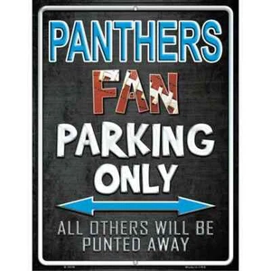 Letrero de estacionamiento de metal Panthers 12"x 18" para hogar pared puerta garaje novedad decoración - Imagen 1 de 1