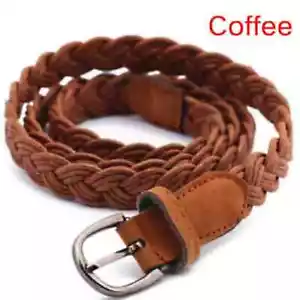 NWT Vegan Braided Skinny Belt - Brown - Picture 1 of 4