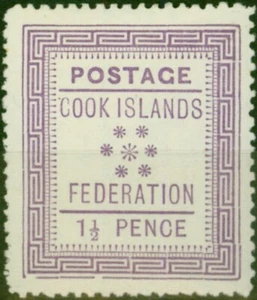 Cook Islands 1892 1 1/2d Mauve SG2 Fine MM - Bild 1 von 1