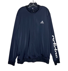 Adidas Track Jacket Mens XXL 2XL Blue Spell Out Logo Primegreen Training Sports - Picture 1 of 19