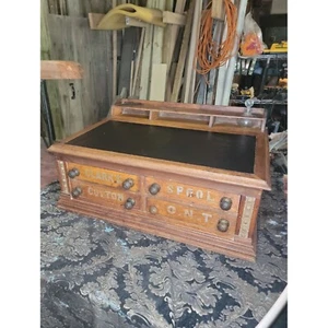 Antique American Oak Mercantile Country Industrial Store Flip Top Service Desk - Picture 1 of 11
