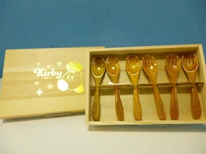 Kirby of the Stars Wooden Cutlery set 3 pairs of spoons and forks Prize - Picture 1 of 11