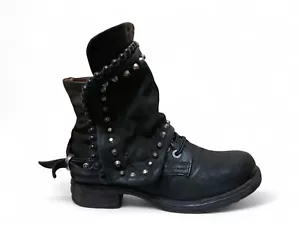 A.S. 98 SIMON WITH STUDS NERO 7US - 37 EU / FREE SHIPPING - Picture 1 of 8