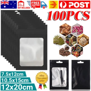 100x Mylar Pouch Zip Lock Food Storage Foil Bags Smell Proof Bags Heat Seal AU - Picture 1 of 15
