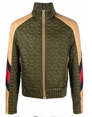 RARA Chaqueta Gucci Acolchada con Cremallera Hombres Verde Oliva Auténtica Nueva con Etiquetas Talla XL/EU 54 $2,600 Foto 1 de 4