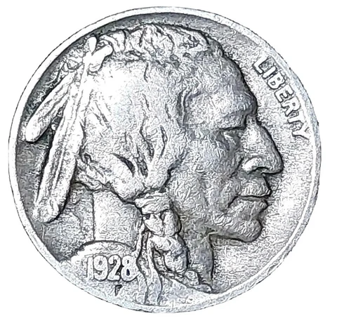 1928-S "2 Feather" Mint Error-Abraded Die~FS-401~Buffalo Nickel ~ RARE Cover