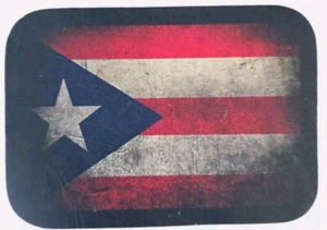 PUERTO RICO DISTRESSED FLAG BIKER MOTORCYCLE SEW ON LEATHER PATCH 3 X 4 INCH - Picture 1 of 3