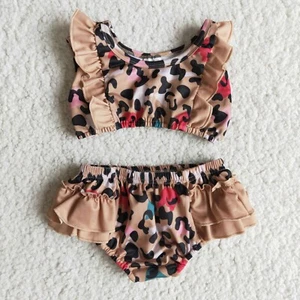 Baby Girls Swimsuit Two-Piece Swimwear Leopard Print - Picture 1 of 1