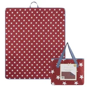 Camping Park Beach Oversized Reversible Tote Blanket 60" x 70" Patriotic Stars - Picture 1 of 6