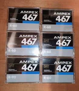 Lot Of 6 pre-owned Ampex 467 DAT Tapes Certified Mastering Audio Cassette  - Picture 1 of 4