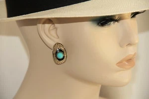 Heidi Daus Gold Crystal Evil Eye Earrings - Picture 1 of 11