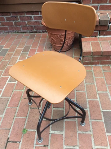 Vintage TOLEDO DRAFTING STOOL - Adjust 16” To 21” - 360 Seats 14” X 16” Nice Cover