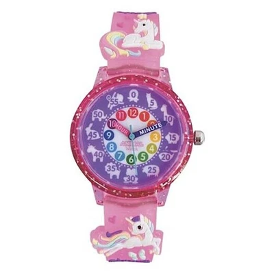 Reloj Preescolar Animal - Calidad Tiempo de Enseñanza Analógico Unicornio - Rosa - Animal Foto 1 de 2