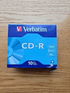 Verbatim CD-R Discs 700MB/80min 52x w/Slim Jewel Cases Silver 10/Pack 94935 - Photo 1/3