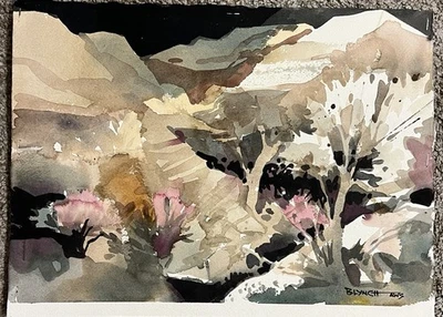 Pintura abstrata aquarela BETTY LYNCH AWS artista e autor de ARTISTA EM ROTA - Imagem 1 de 4