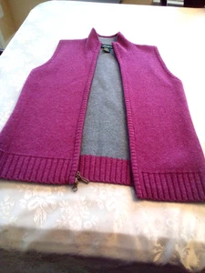 Eddie Bauer Lammwolle Damen gefütterte Weste Größe Small himbeerefarben - Bild 1 von 9