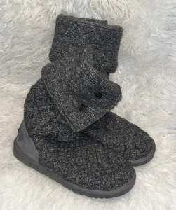 Ugg Australia Boot Lattice Charcoal Gray Knit 1016557 Original US Sz 8–UK Sz 6. - Picture 1 of 8