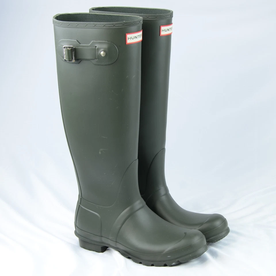 Botas de lluvia altas originales Hunter para mujer verdes talla 8 Foto 1 de 4