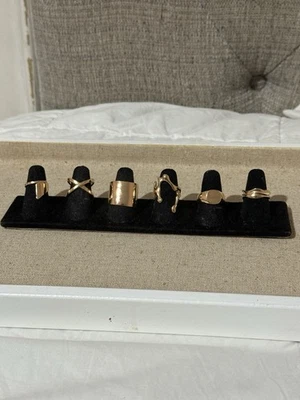 Lote de 6 anillos de oro de acero inoxidable para mujer bohemio moda anillo al por mayor Foto 1 de 3