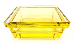 MURANO'S Galvanizzato & Mandruzzato Glass Box Vitrine Trinket Casket TOPAZ 1970s - Picture 1 of 16