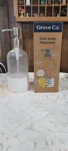 Grove Co. Glas gebürsteter Edelstahl Pumpe Handseife Spender Flasche 13,5 Oz - Bild 1 von 7