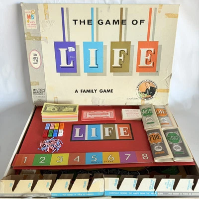 Juego de mesa completo de colección 1960 The Game of Life Milton Bradley Foto 1 de 4