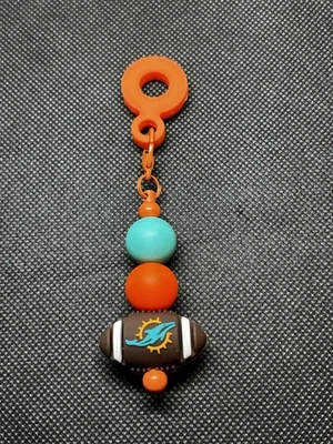 Dije de paja vaso inspirado en los Miami Dolphins NFL aguamarina y naranja nuevo Foto 1 de 4